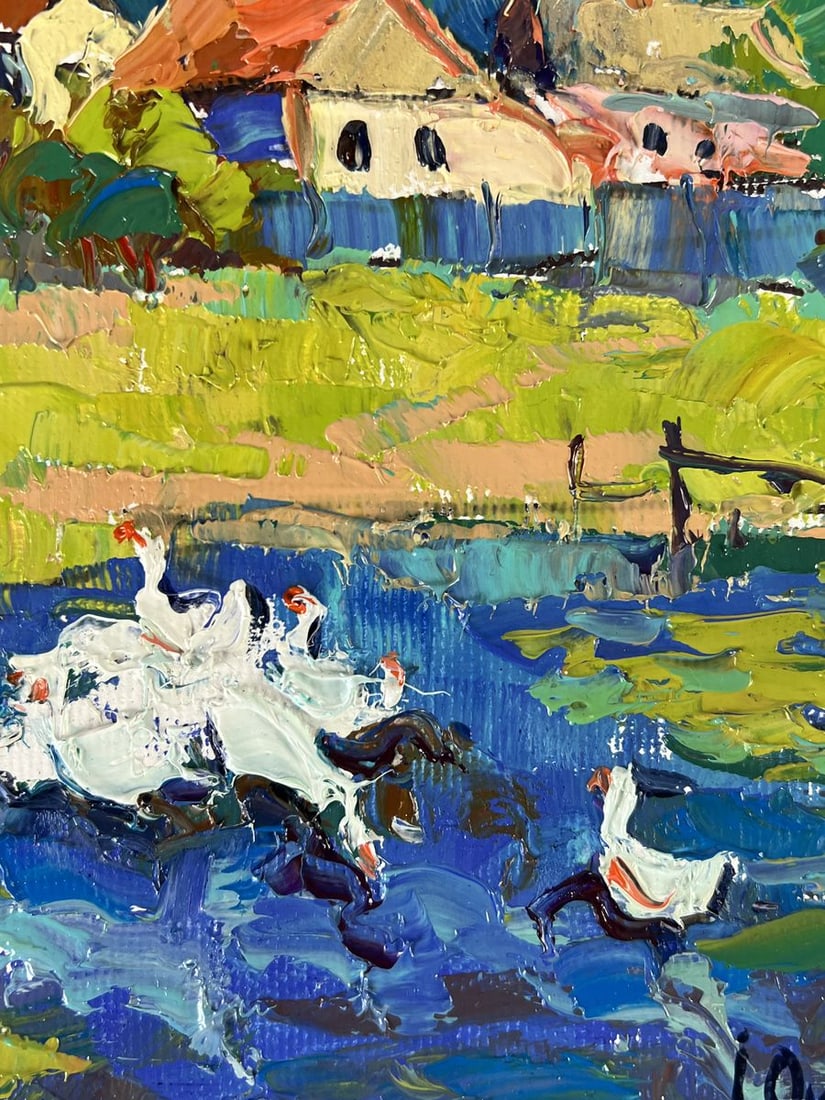 Oil painting Ducklings are splashing Oksana Ivanyuk - 9