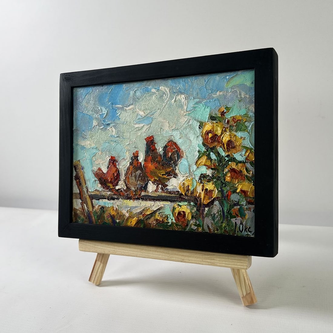 Oil painting Morning rooster crowing Oksana Kalenyuk - 2