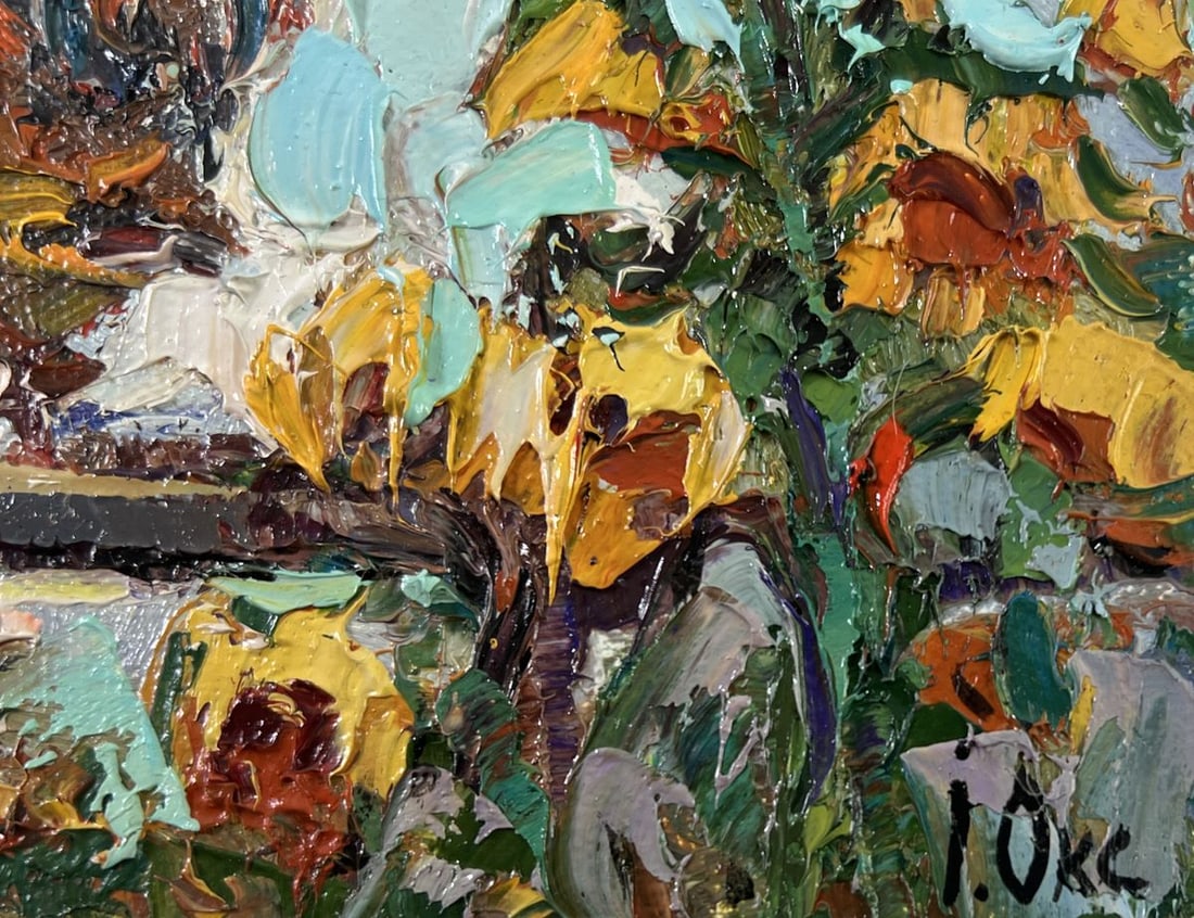 Oil painting Morning rooster crowing Oksana Kalenyuk - 5