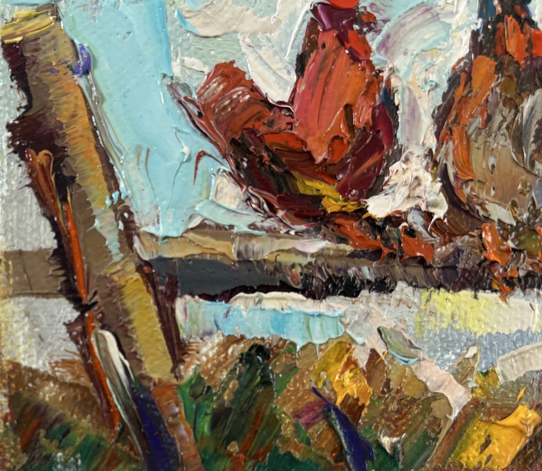 Oil painting Morning rooster crowing Oksana Kalenyuk - 6