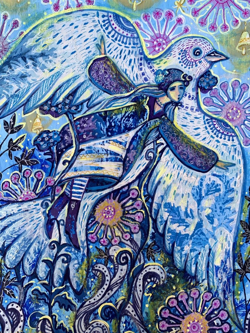 Acrylic painting If I had wings Olga Ponomaryva - 7