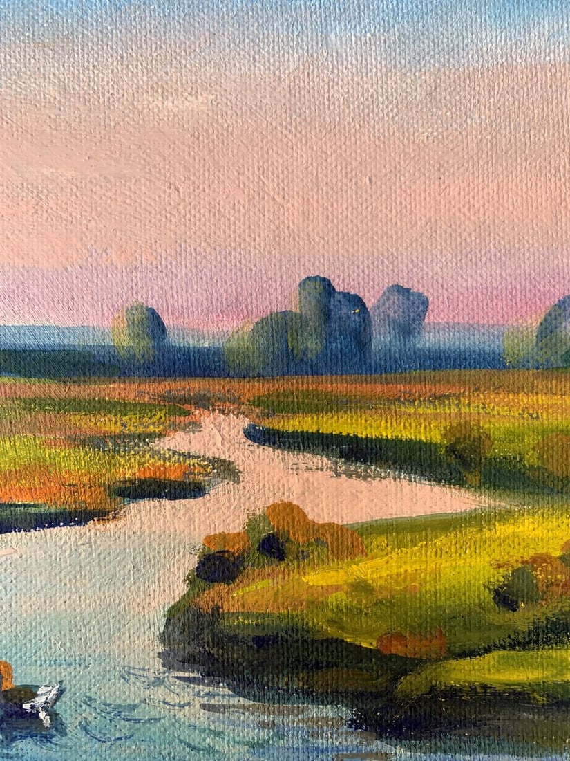 Oil painting Ducks in the river Valentina Simashchuk - 9