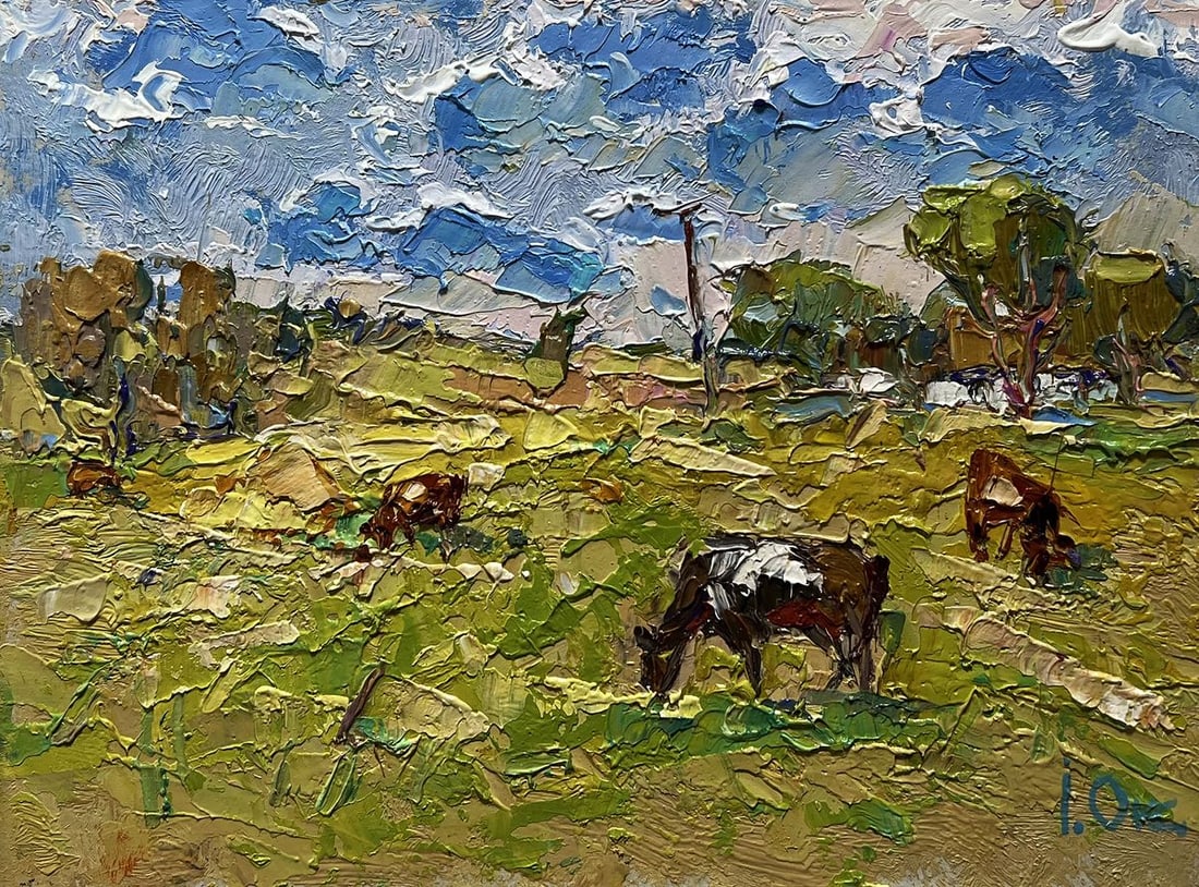 Oil painting On a hot day in the field Oksana Kalenyuk - 3