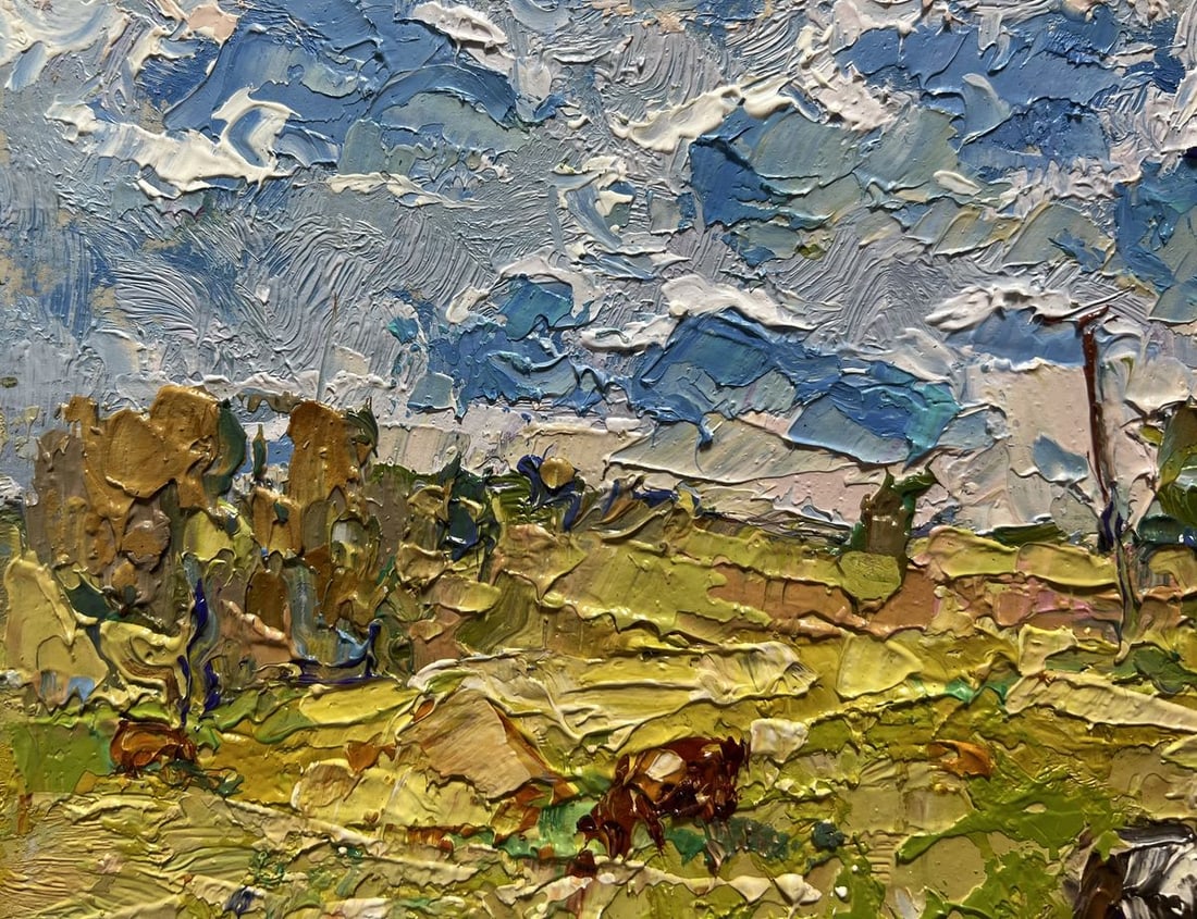Oil painting On a hot day in the field Oksana Kalenyuk - 4