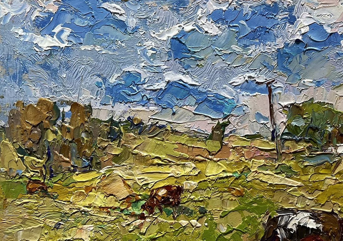 Oil painting On a hot day in the field Oksana Kalenyuk - 7