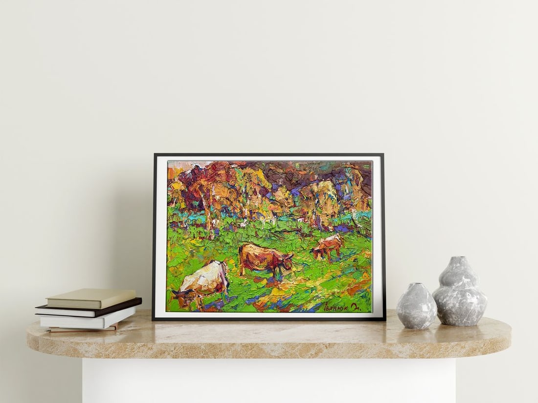 Oil painting In the pasture Kalenyuk Alex - 2