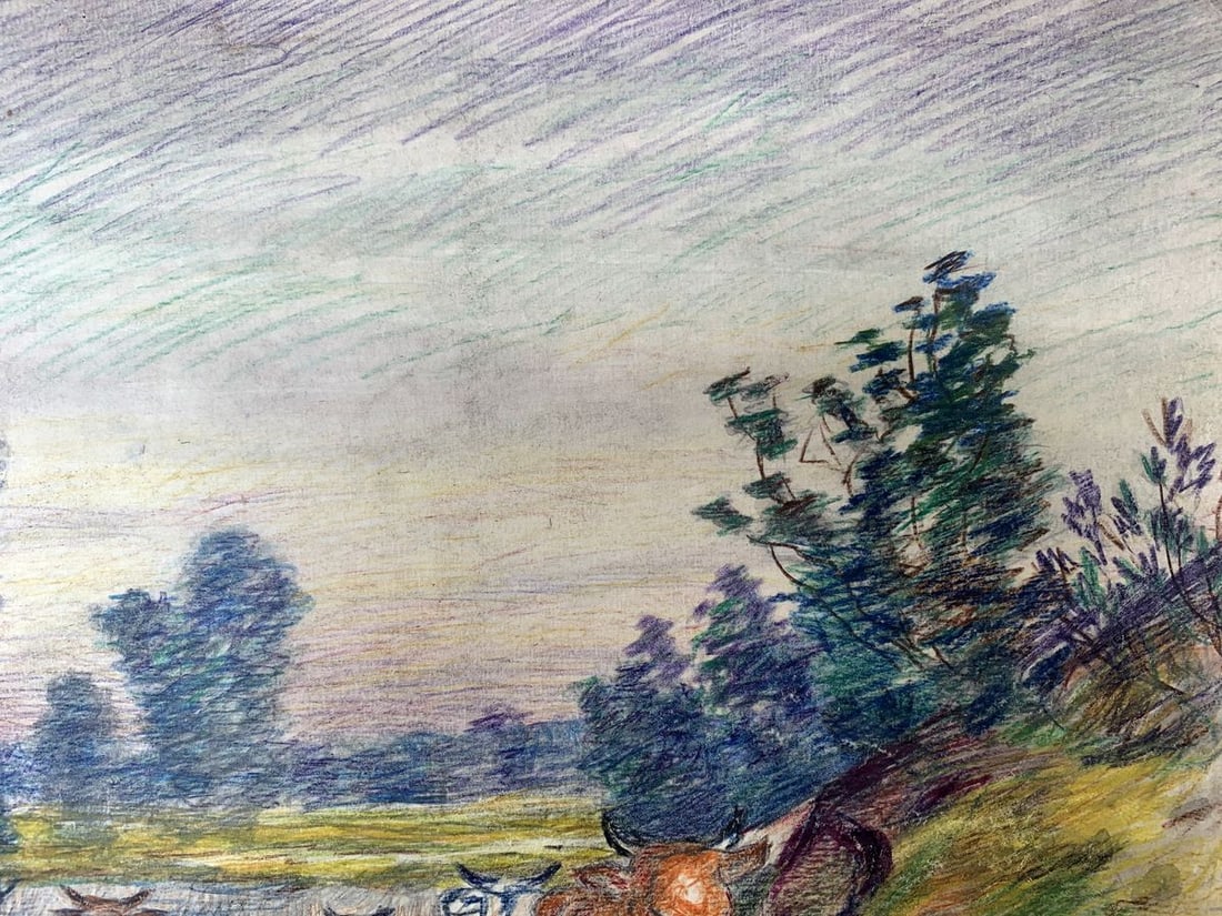 Colored painting Walked by the river A. G. Cherkas - 4