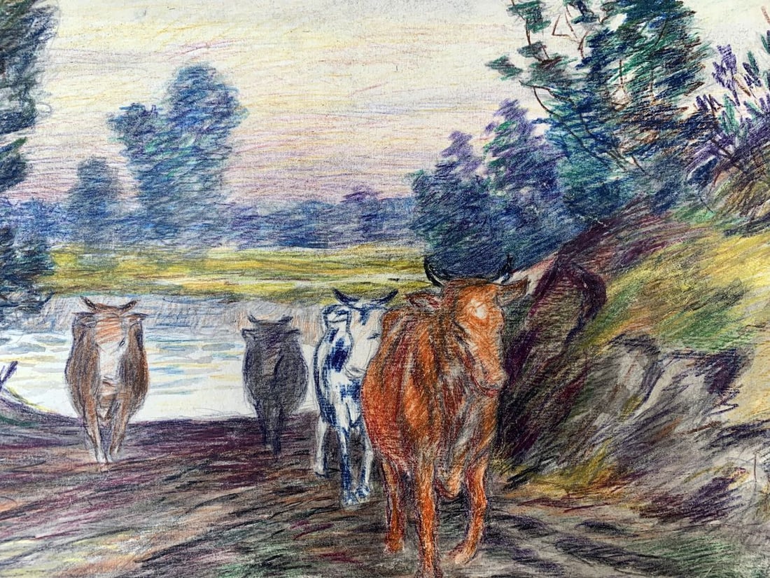 Colored painting Walked by the river A. G. Cherkas - 5