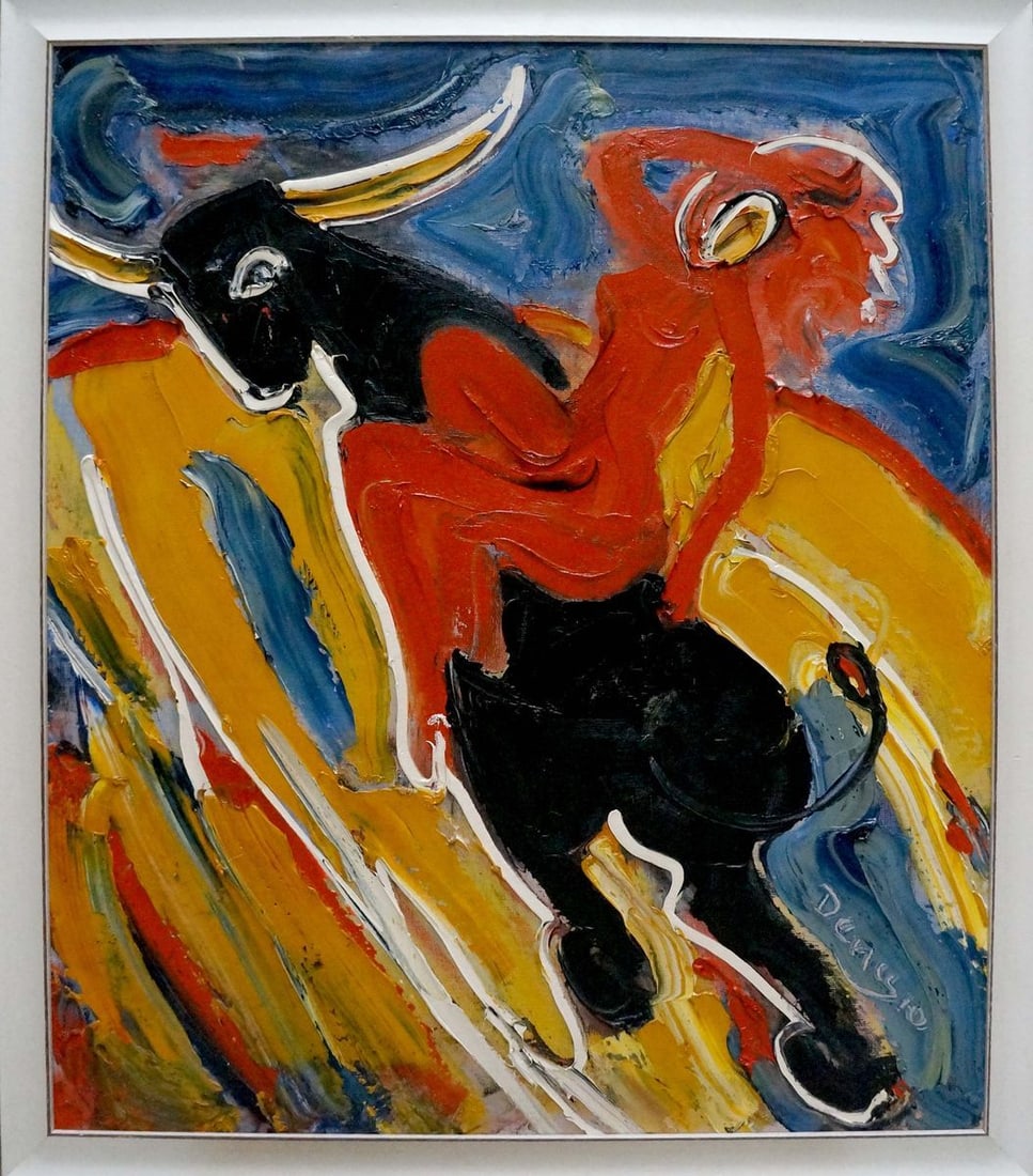 Abstract oil painting On a bull Mikhail Demtsyu (1 of 10)
