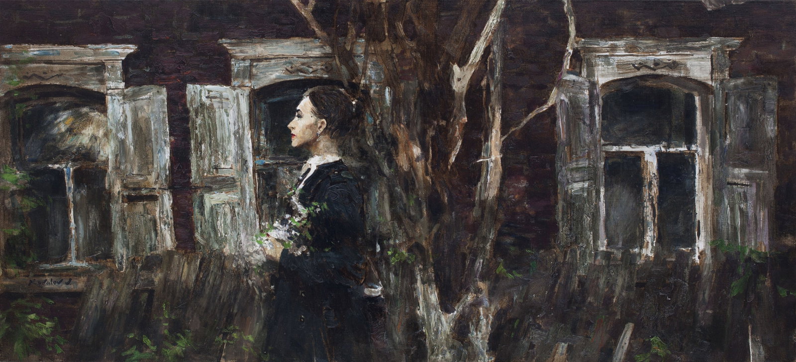 Oil painting The return Ukrainian Artist: Title: Oil painting The return Ukrainian Artist Description: 73KV Painter: Kovaliov V. S?ze: 50x110 cm/19.7x43.3 inches Components: oil, canvas Original painting from our collection ERA: 2018 Short