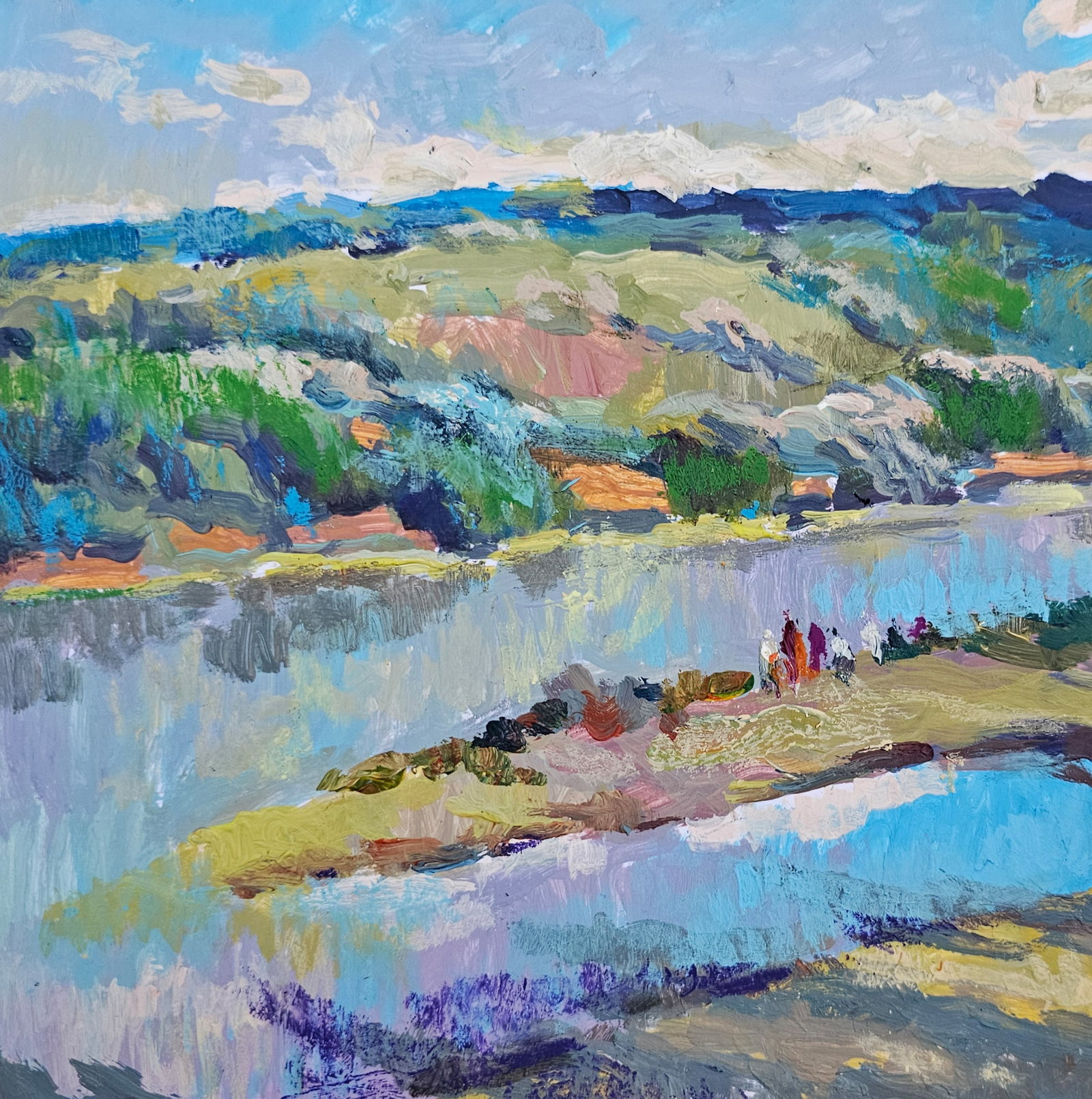 Acrylic painting spring day Vyacheslav Petrovich Babac - 8