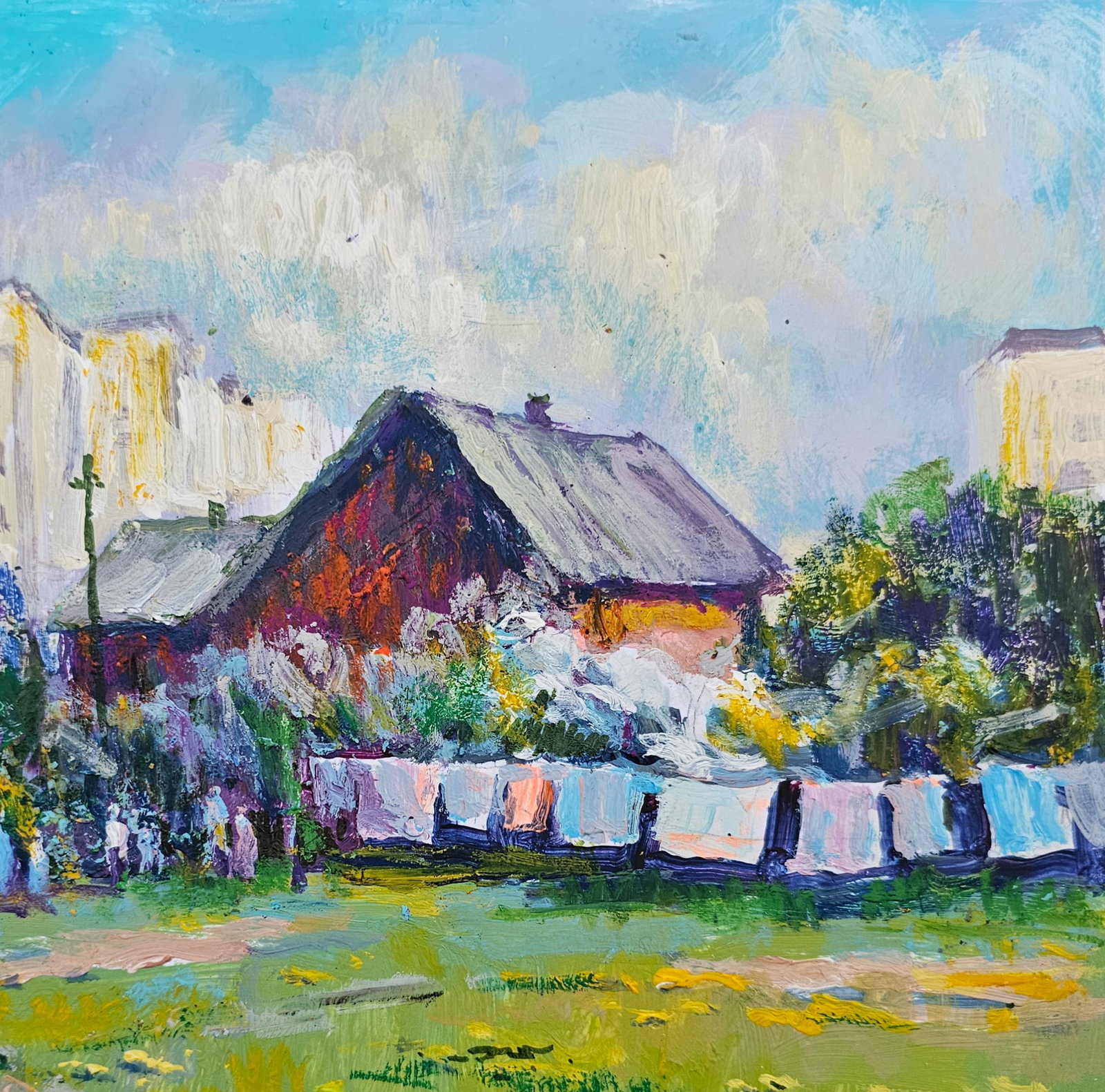 Acrylic painting spring day Vyacheslav Petrovich Babac - 4