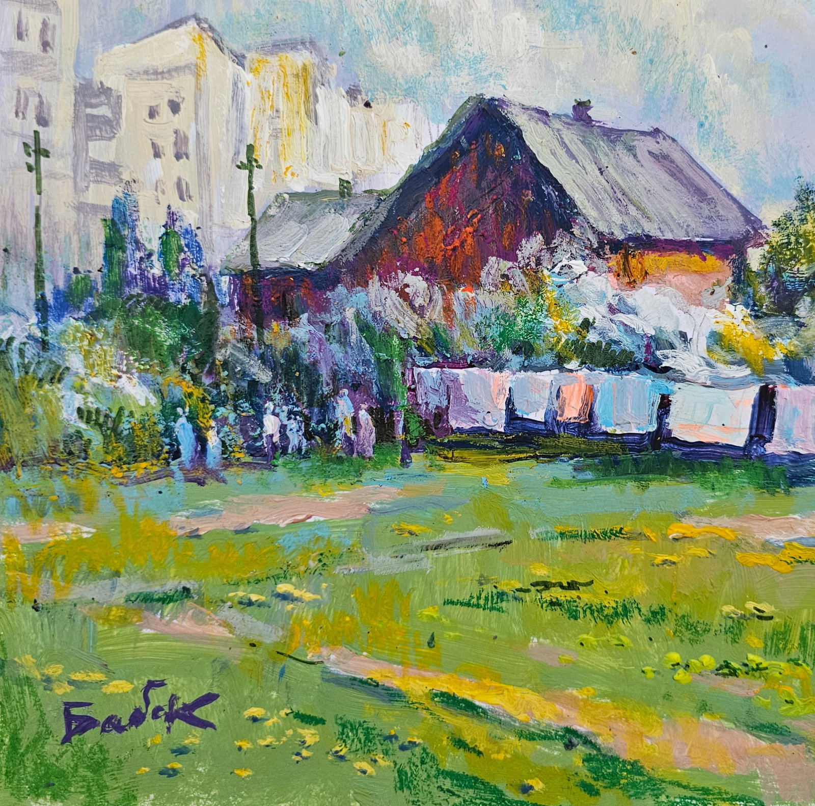 Acrylic painting spring day Vyacheslav Petrovich Babac - 5