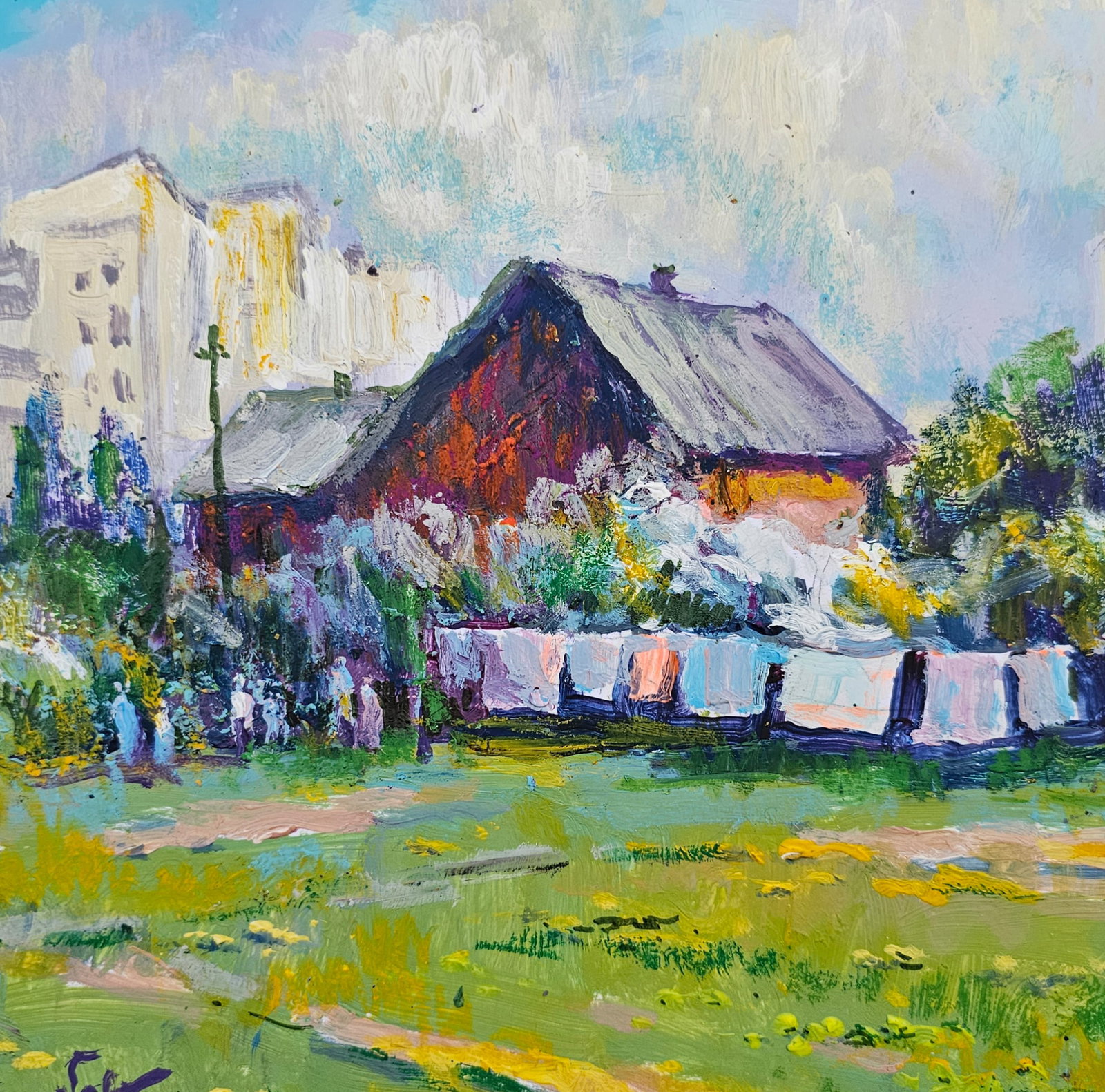 Acrylic painting spring day Vyacheslav Petrovich Babac - 7