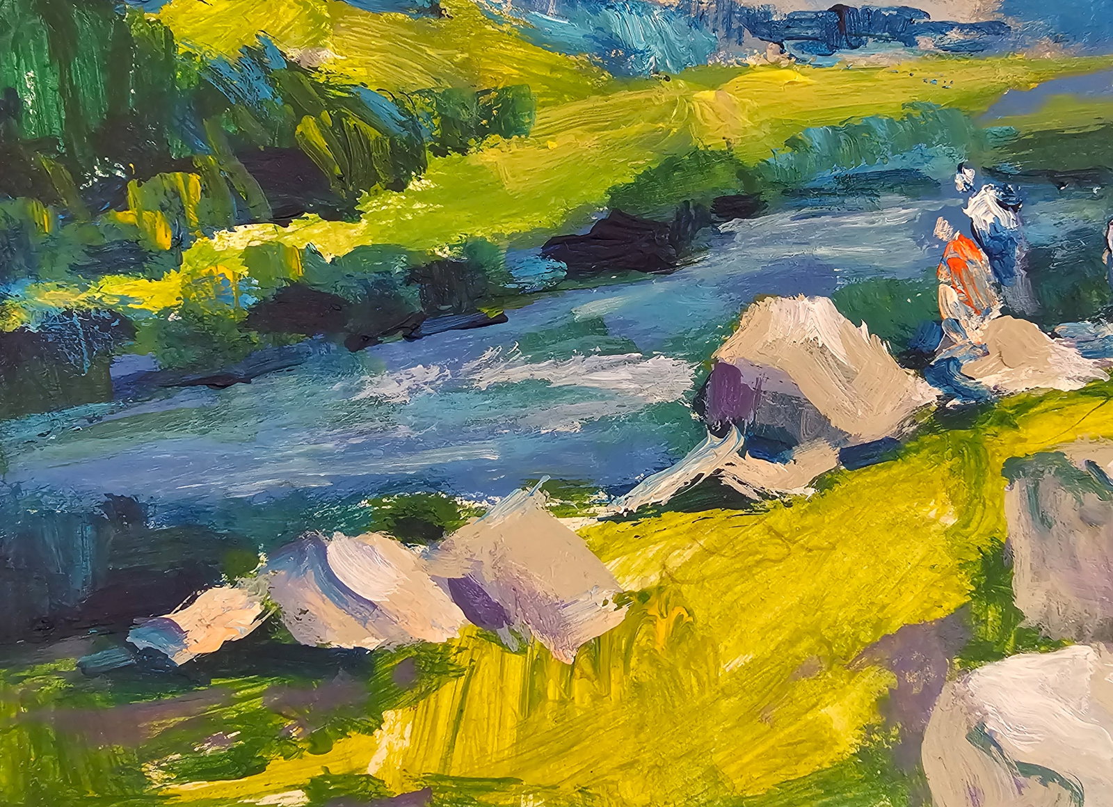 Acrylic painting behind the Carpathian village Vyacheslav Petrovich Babac - 5