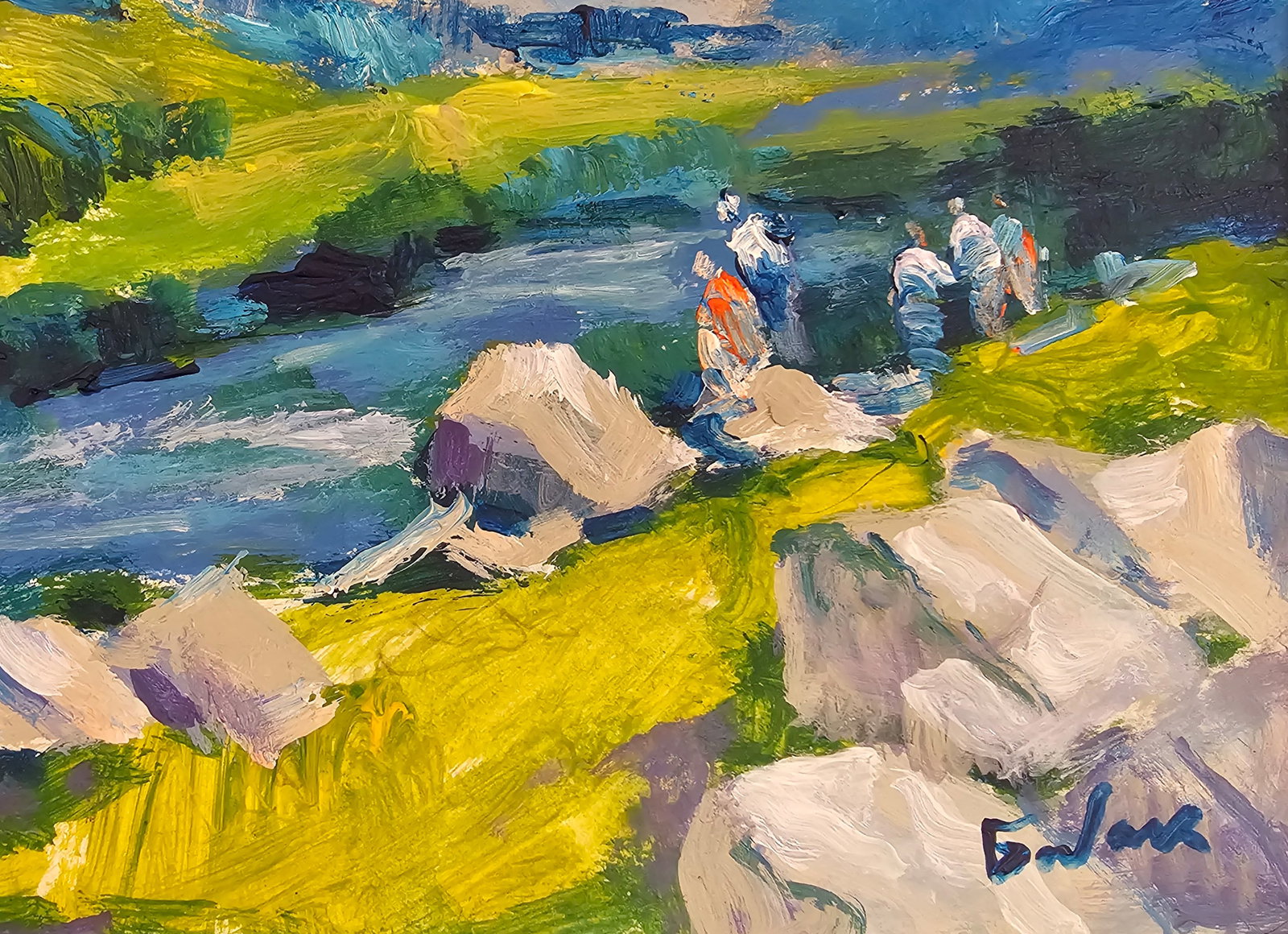 Acrylic painting behind the Carpathian village Vyacheslav Petrovich Babac - 6