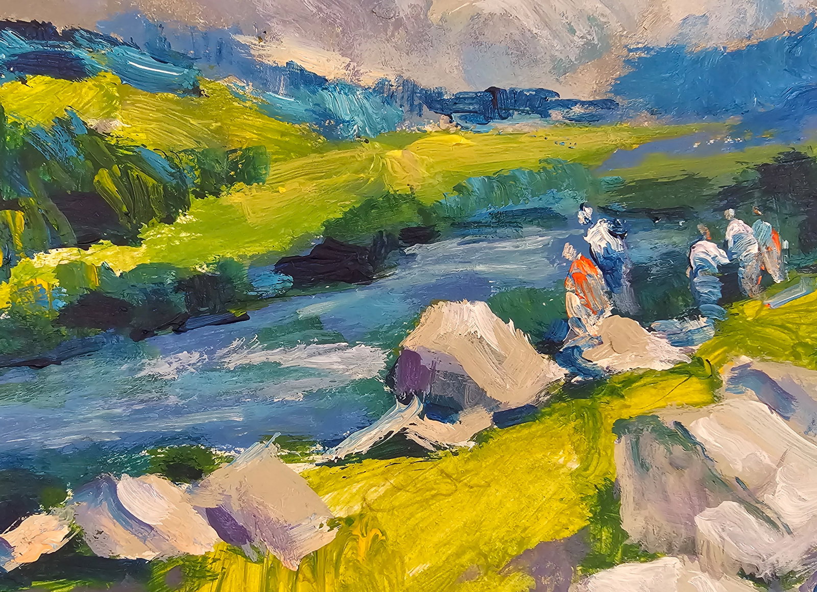 Acrylic painting behind the Carpathian village Vyacheslav Petrovich Babac - 7