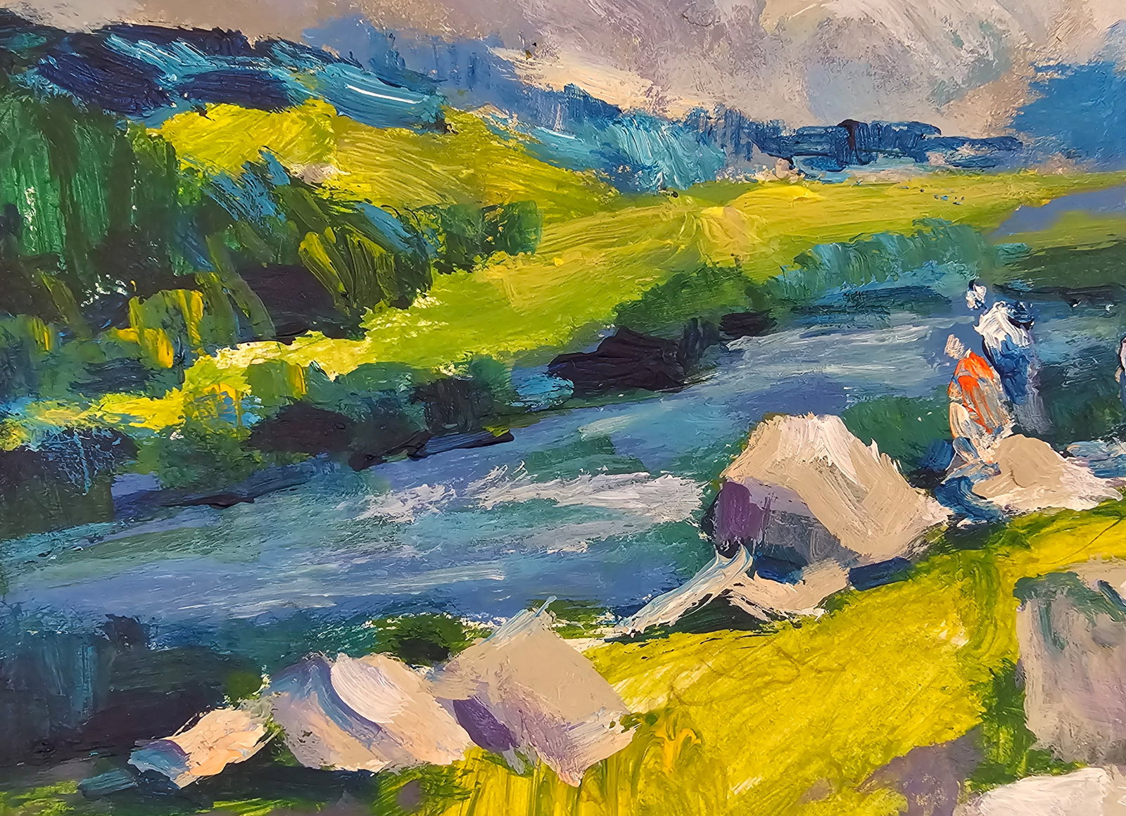 Acrylic painting behind the Carpathian village Vyacheslav Petrovich Babac - 8