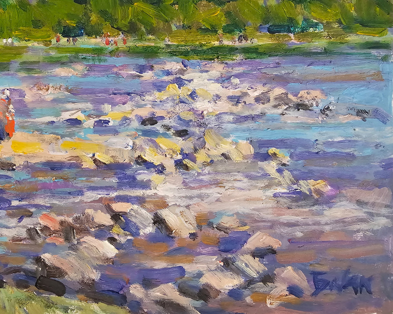 Acrylic painting Stormy river Vyacheslav Petrovich Babac - 6