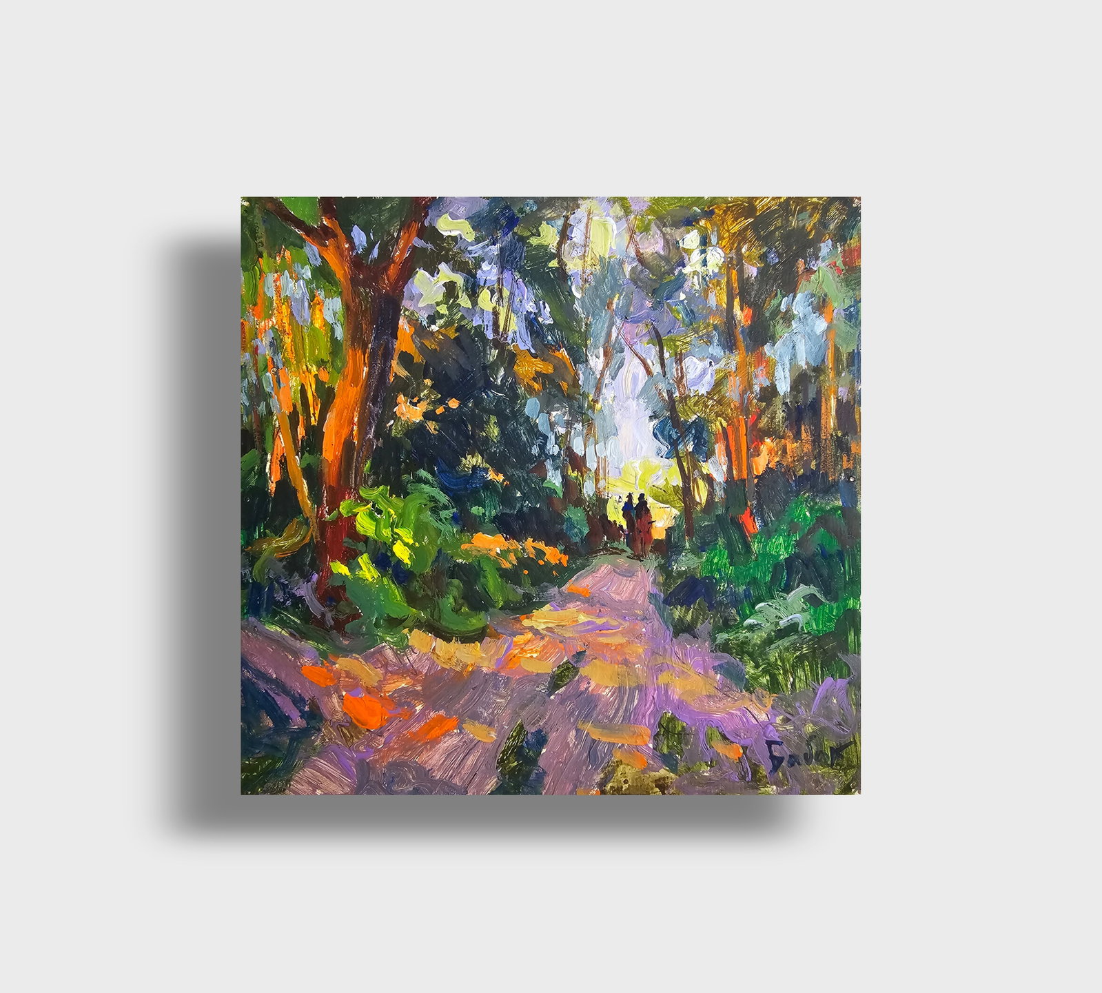 Acrylic painting a walk in the forest Vyacheslav Petrovich Babac - 10