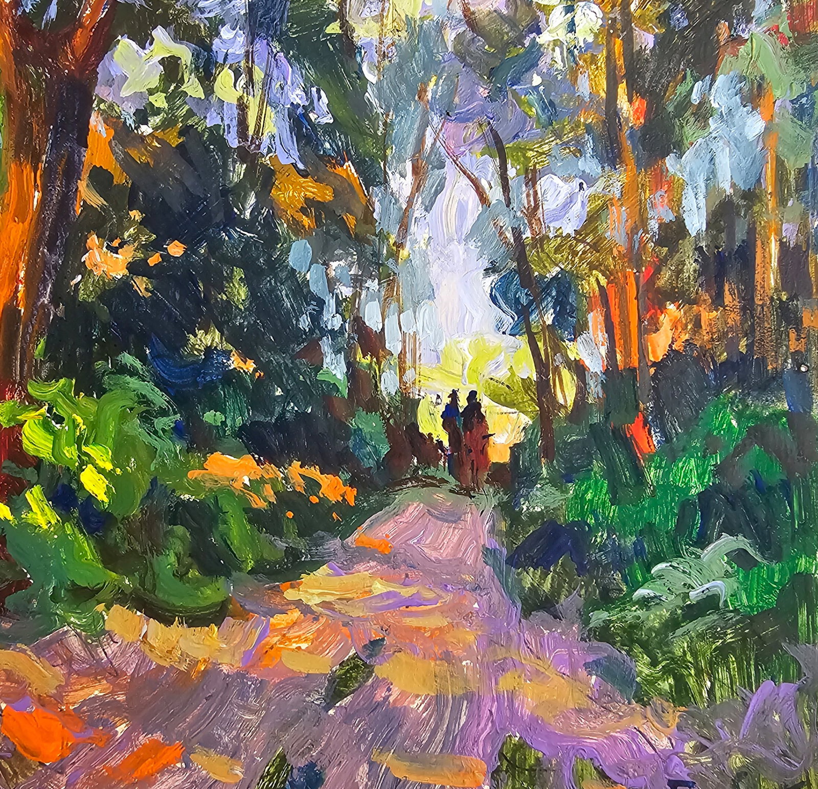 Acrylic painting a walk in the forest Vyacheslav Petrovich Babac - 9