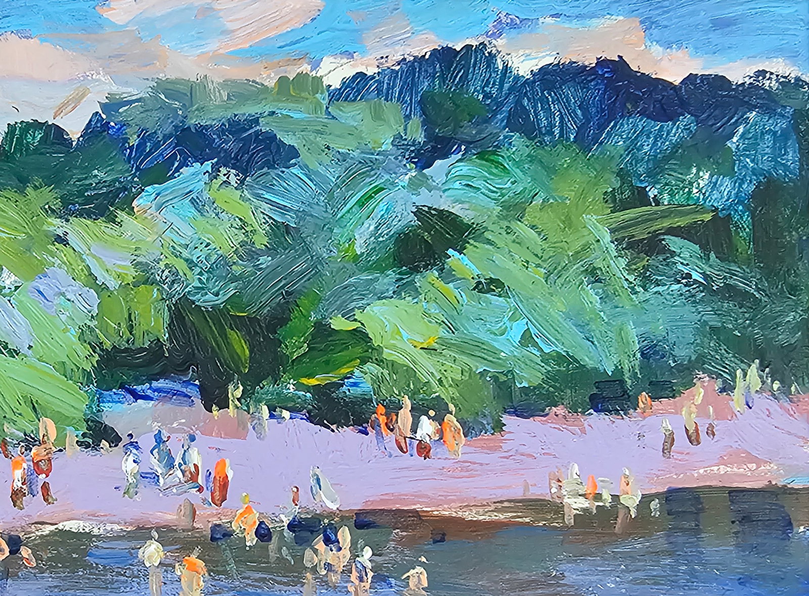 Acrylic painting on the river Vyacheslav Petrovich Babac - 4