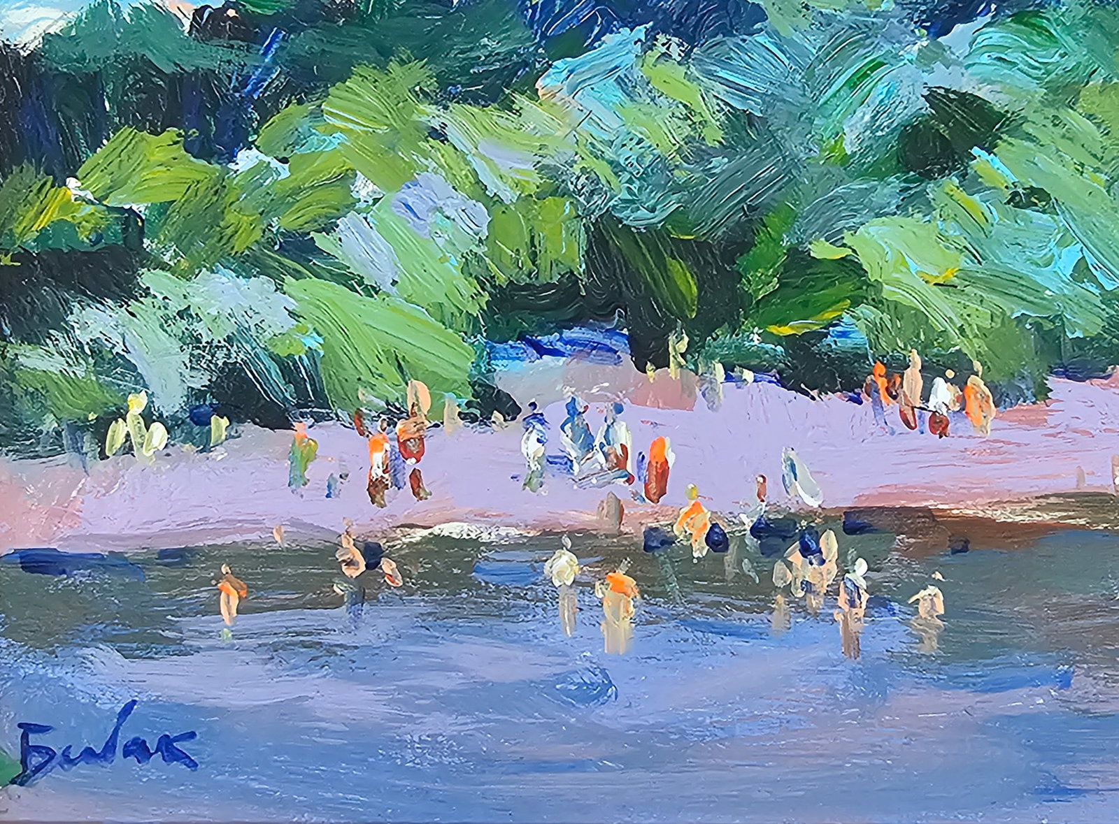 Acrylic painting on the river Vyacheslav Petrovich Babac - 5