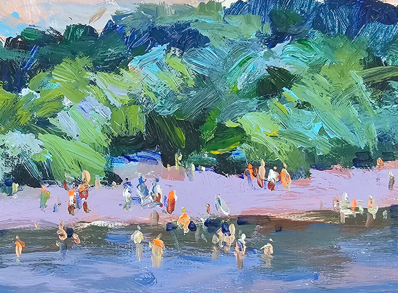 Acrylic painting on the river Vyacheslav Petrovich Babac - 7