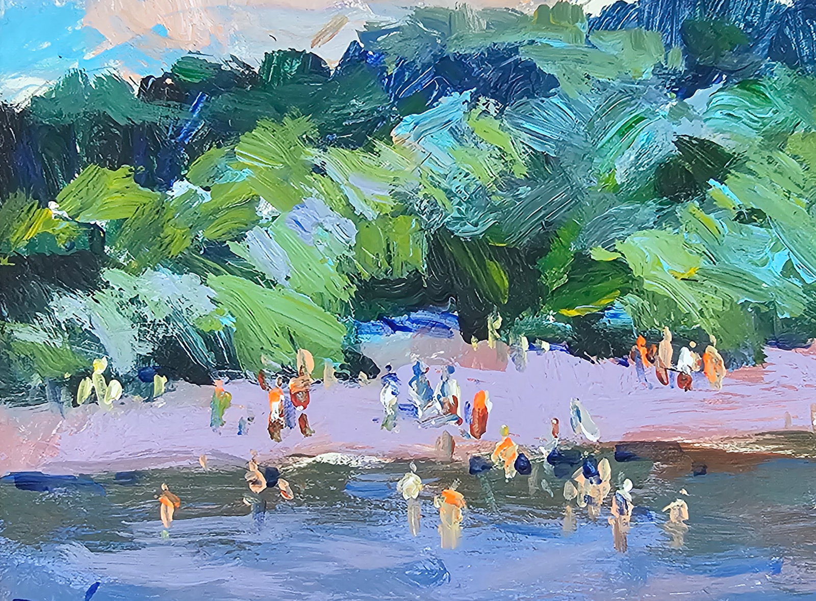 Acrylic painting on the river Vyacheslav Petrovich Babac - 8