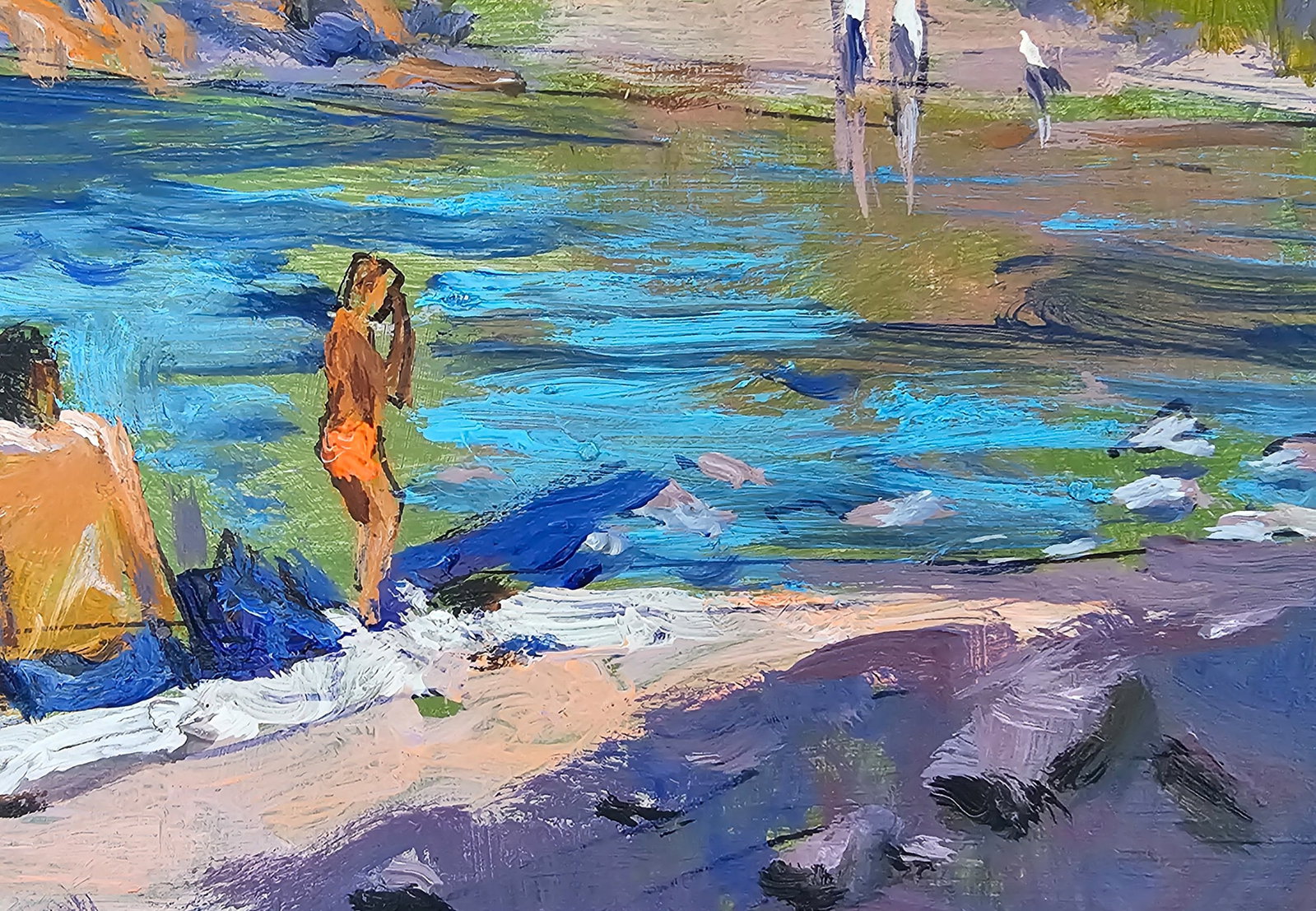 Acrylic painting On the bank of the river Vyacheslav Petrovich Babac - 8
