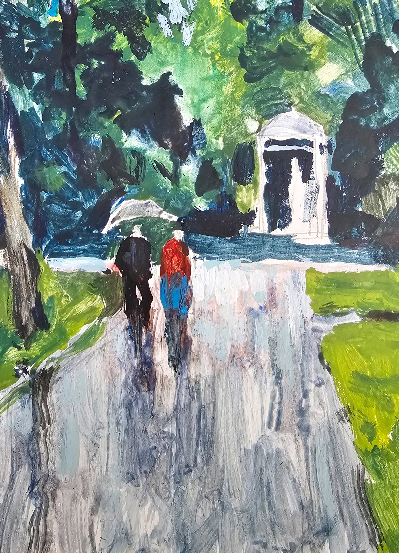 Acrylic painting in the park Vyacheslav Petrovich Babac - 10