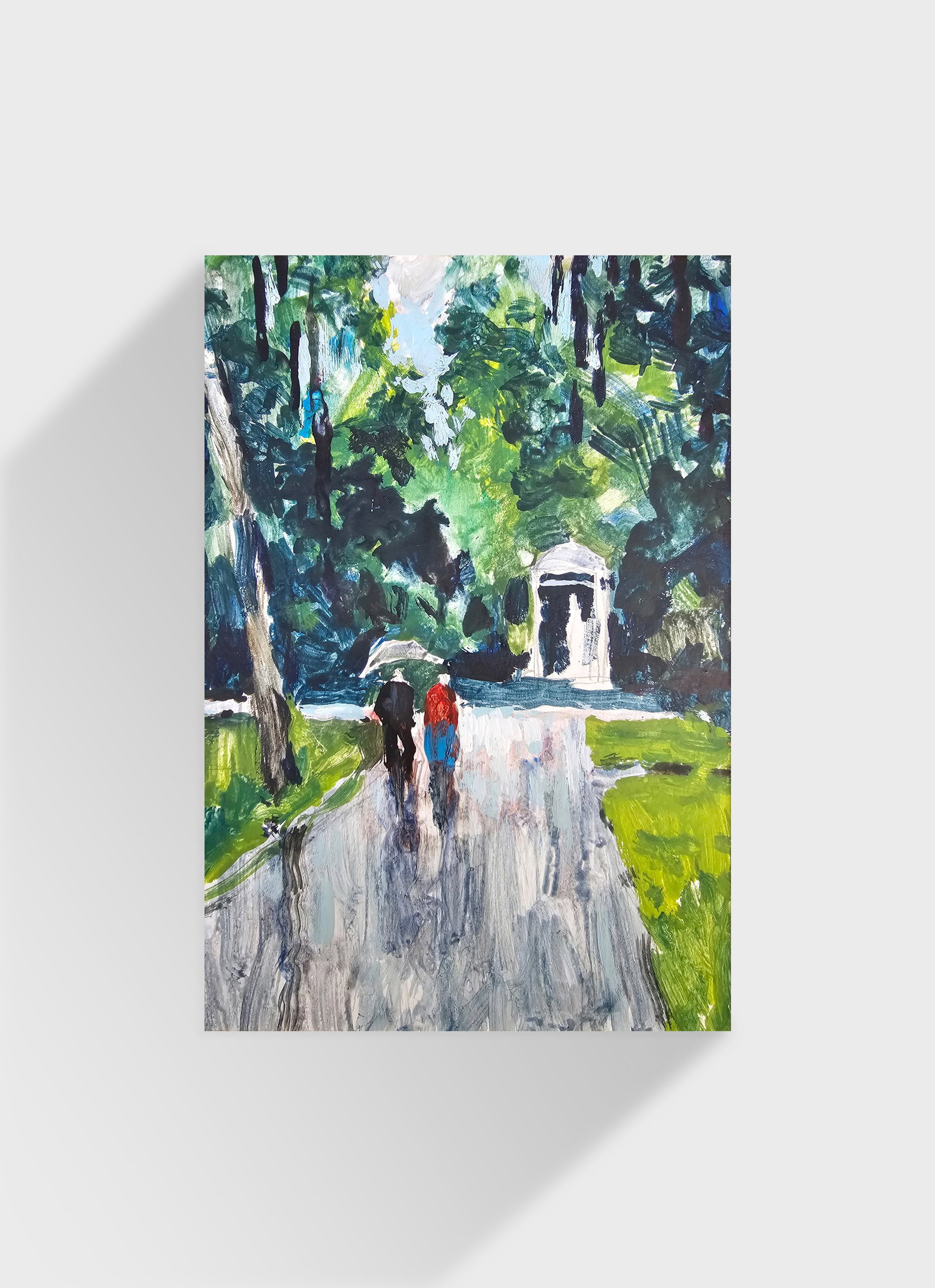 Acrylic painting in the park Vyacheslav Petrovich Babac - 11