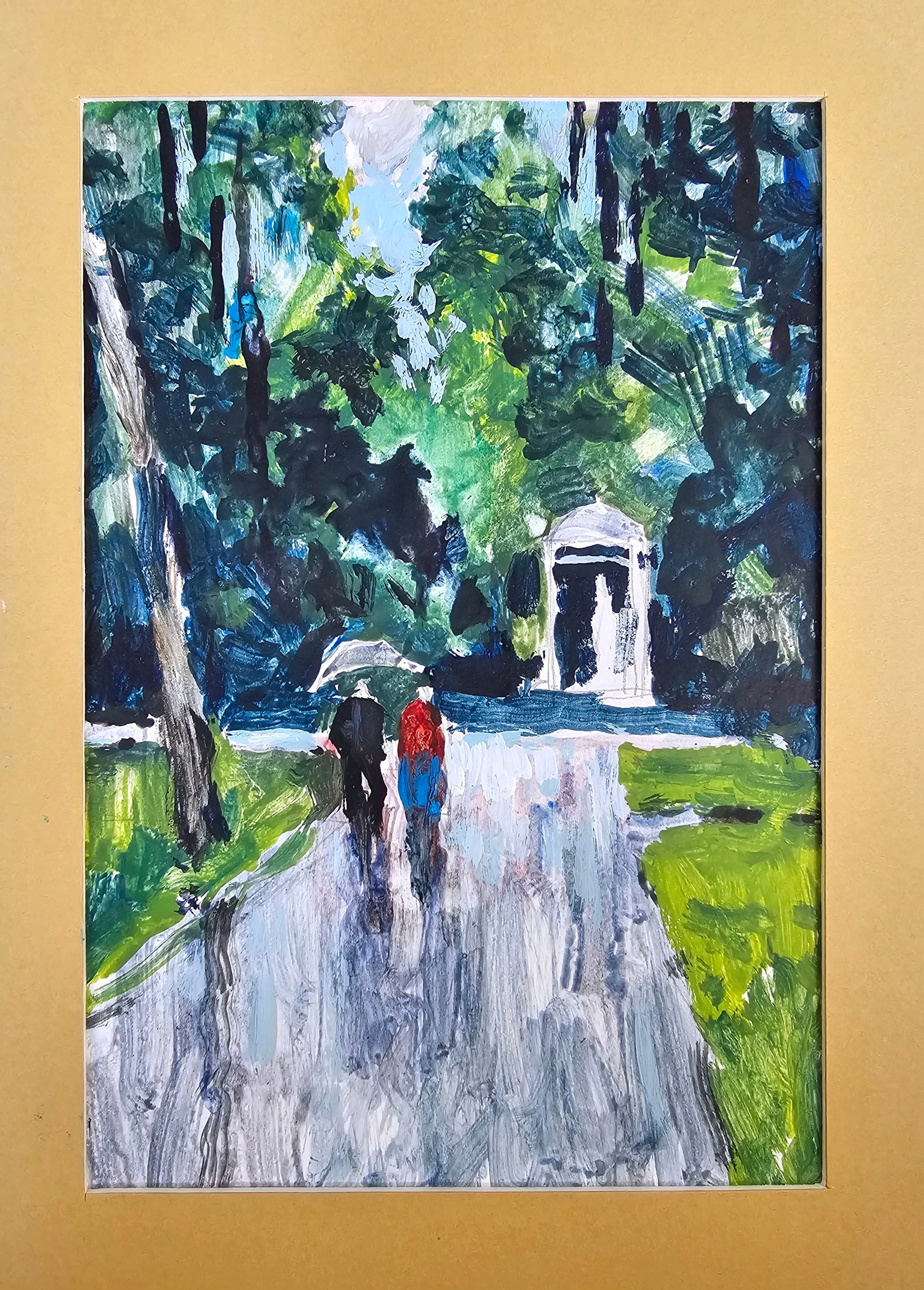Acrylic painting in the park Vyacheslav Petrovich Babac - 2