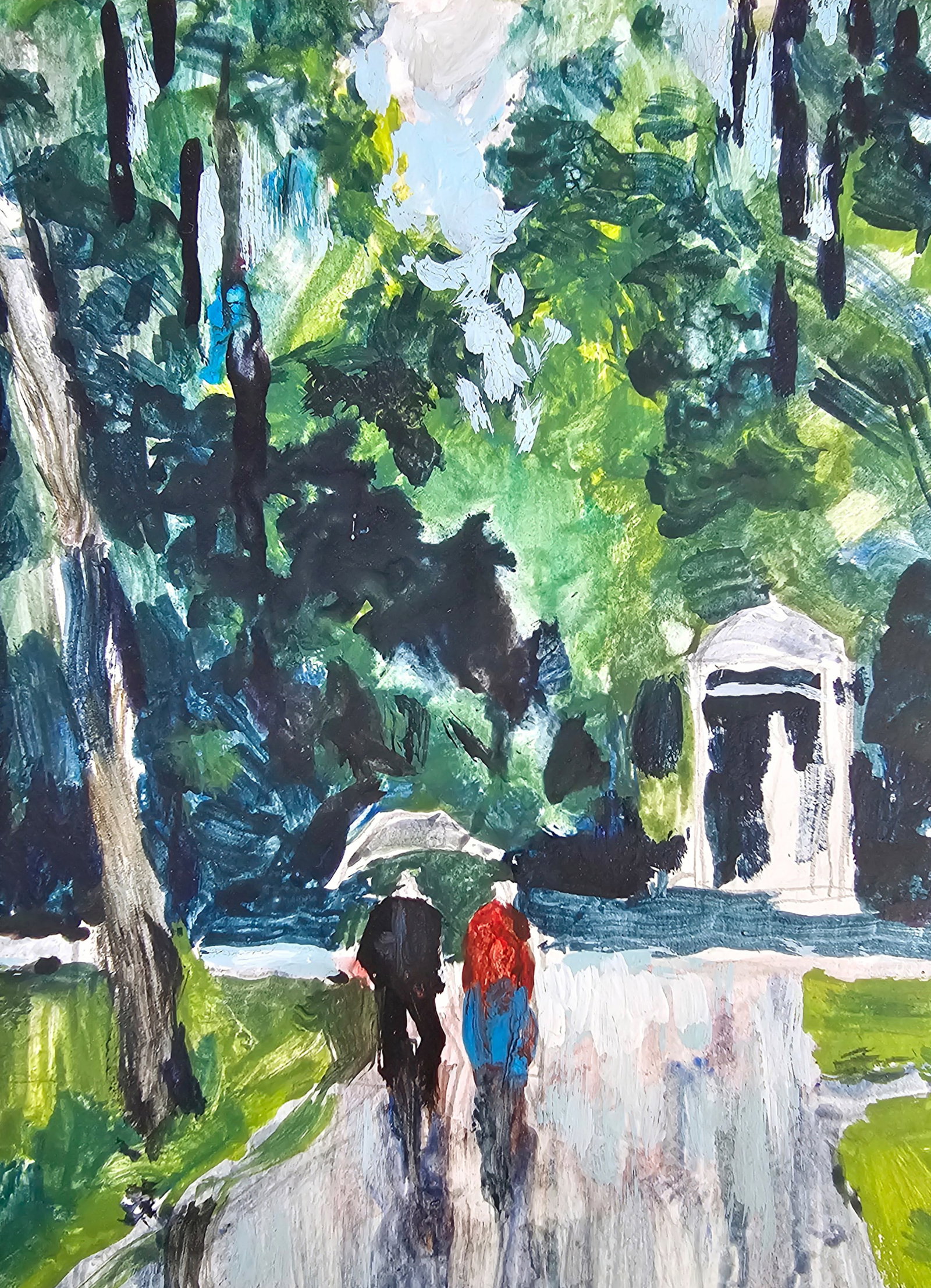 Acrylic painting in the park Vyacheslav Petrovich Babac - 4