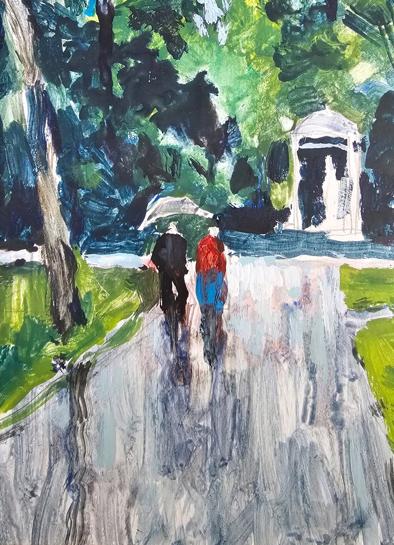 Acrylic painting in the park Vyacheslav Petrovich Babac - 6