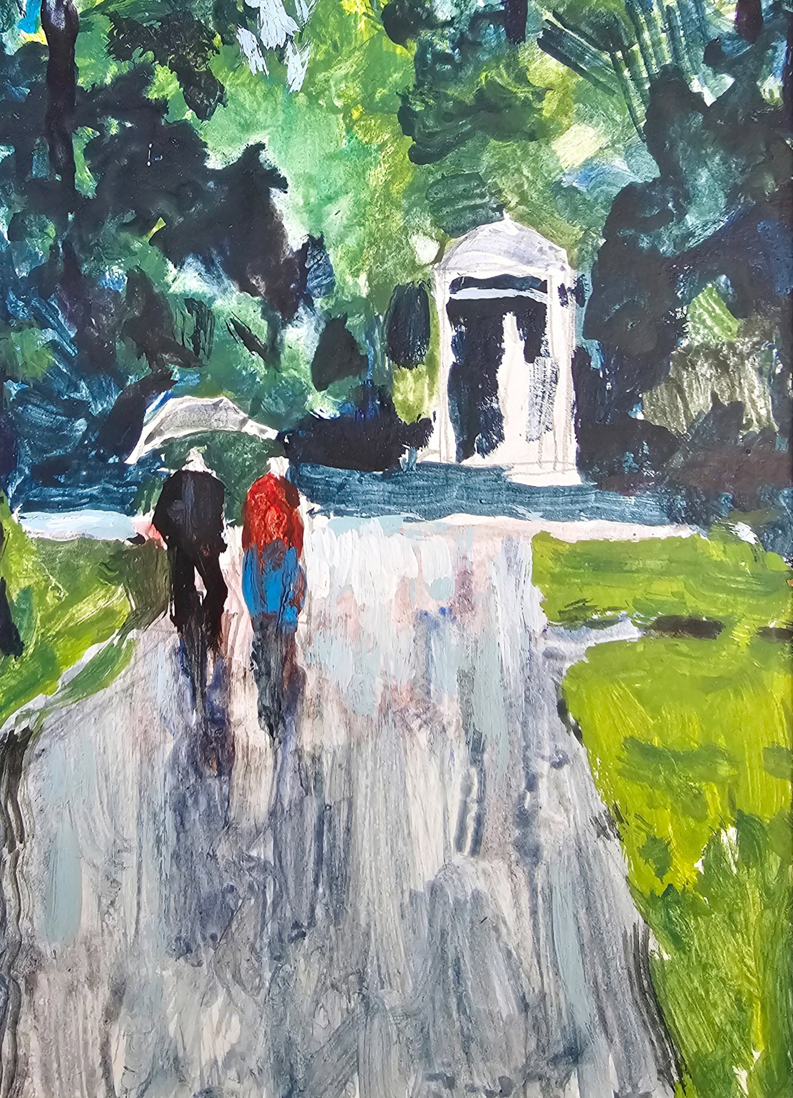 Acrylic painting in the park Vyacheslav Petrovich Babac - 7