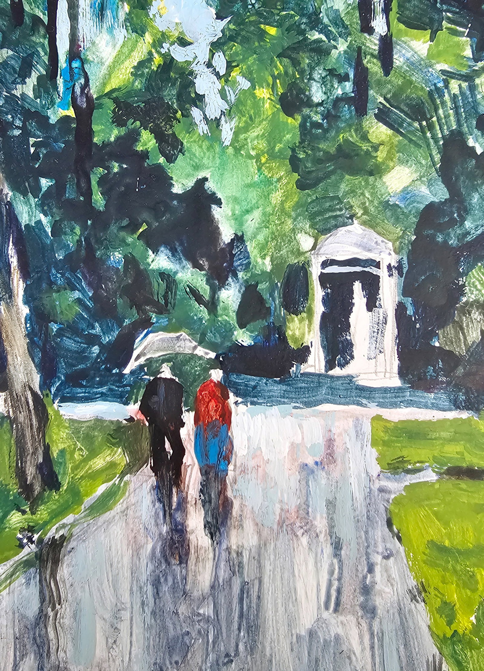 Acrylic painting in the park Vyacheslav Petrovich Babac - 8