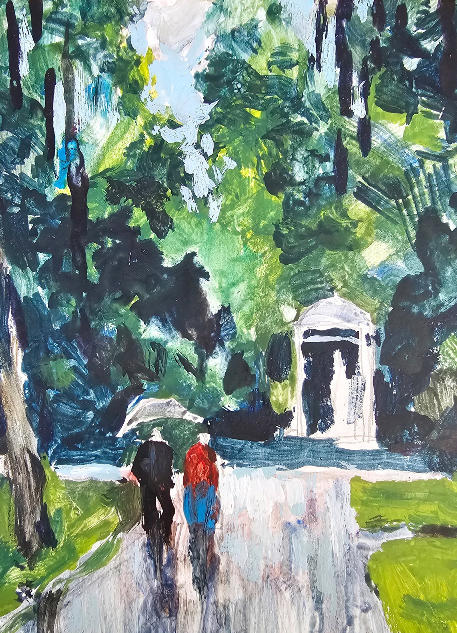 Acrylic painting in the park Vyacheslav Petrovich Babac - 9