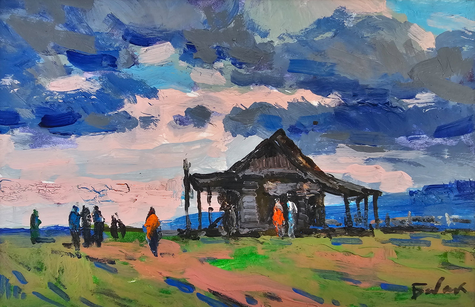 Acrylic painting in the Carpathians Vyacheslav Petrovich Babac: Title: Acrylic painting in the Carpathians Vyacheslav Petrovich Babac Description: 368BA Painter: Vyacheslav Petrovick Babac S?ze: 13x20 cm/ 5.11x7.87 inches Components: Acrylic, cardboard Original pa