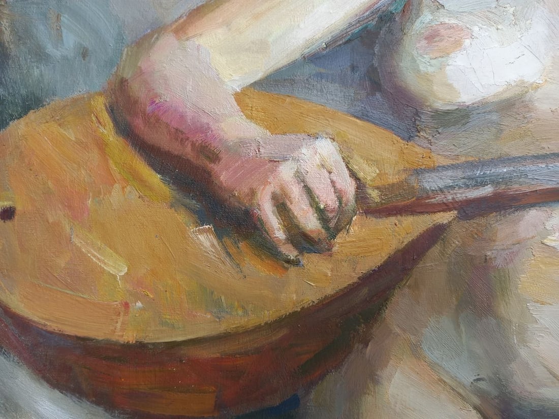Oil painting Figure with domra Alex Ditriev - 10