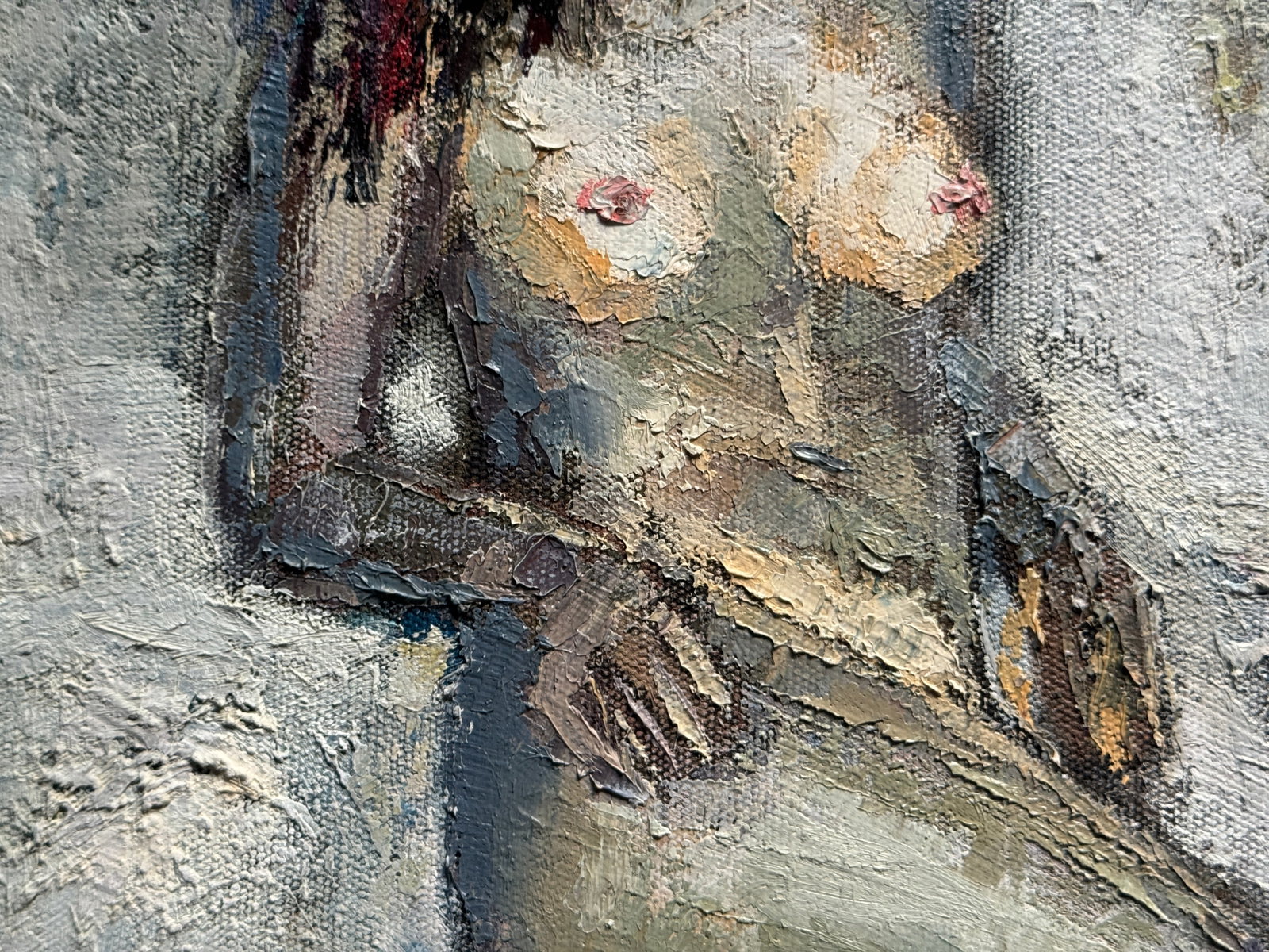 Abstract Oil painting with frame Figure K. Leonid - 6