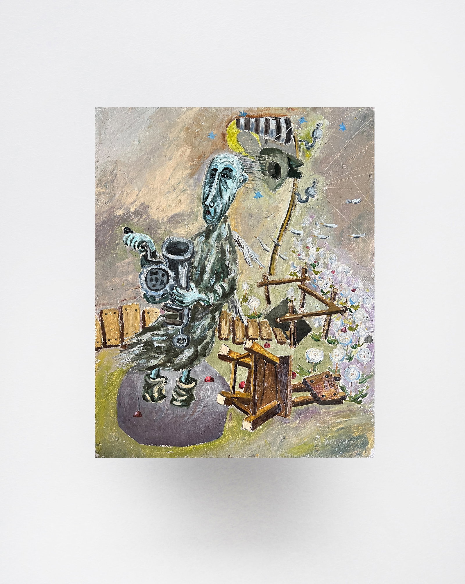 Oil painting with frame wind K. Leonid - 11