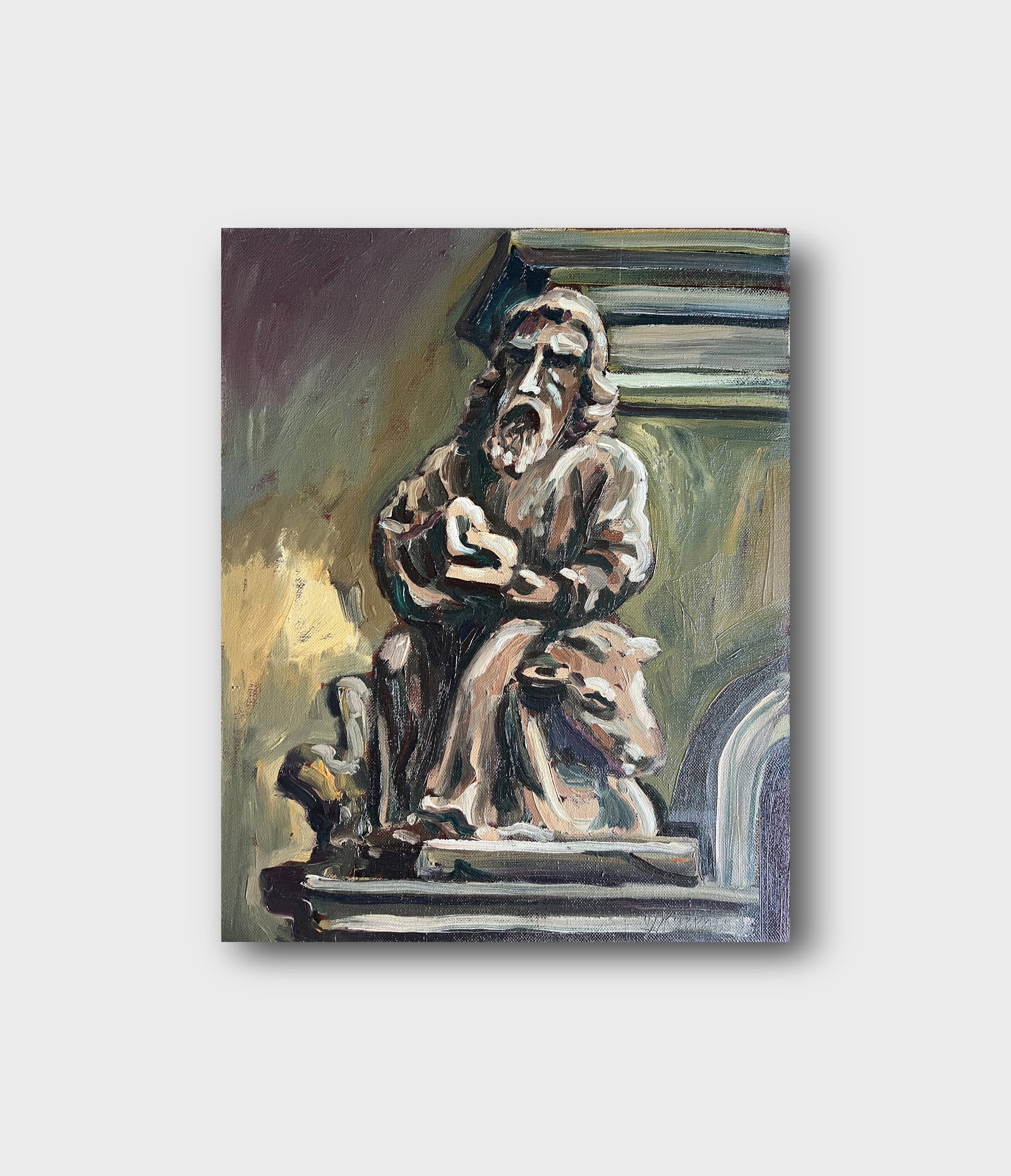 Oil painting with frame Saint Luke K. Leonid - 11