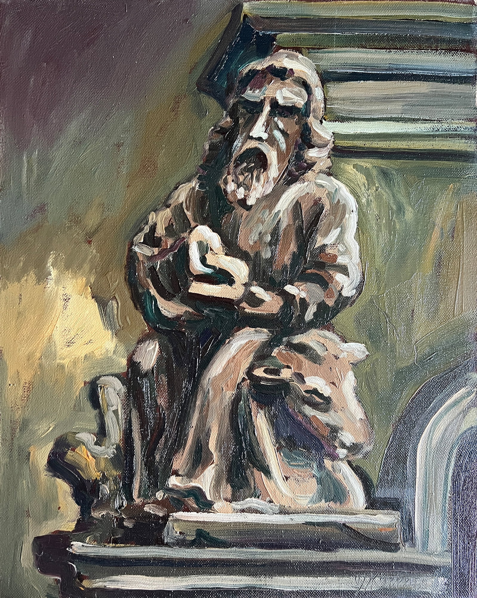 Oil painting with frame Saint Luke K. Leonid: Title: Oil painting with frame Saint Luke K. Leonid Description: 736KK Painter: K. Leonid S?ze: 50x40 cm/ 19.68x15.74 inches Components: oil, canvas Original painting CONDITION: exellent ERA:2002