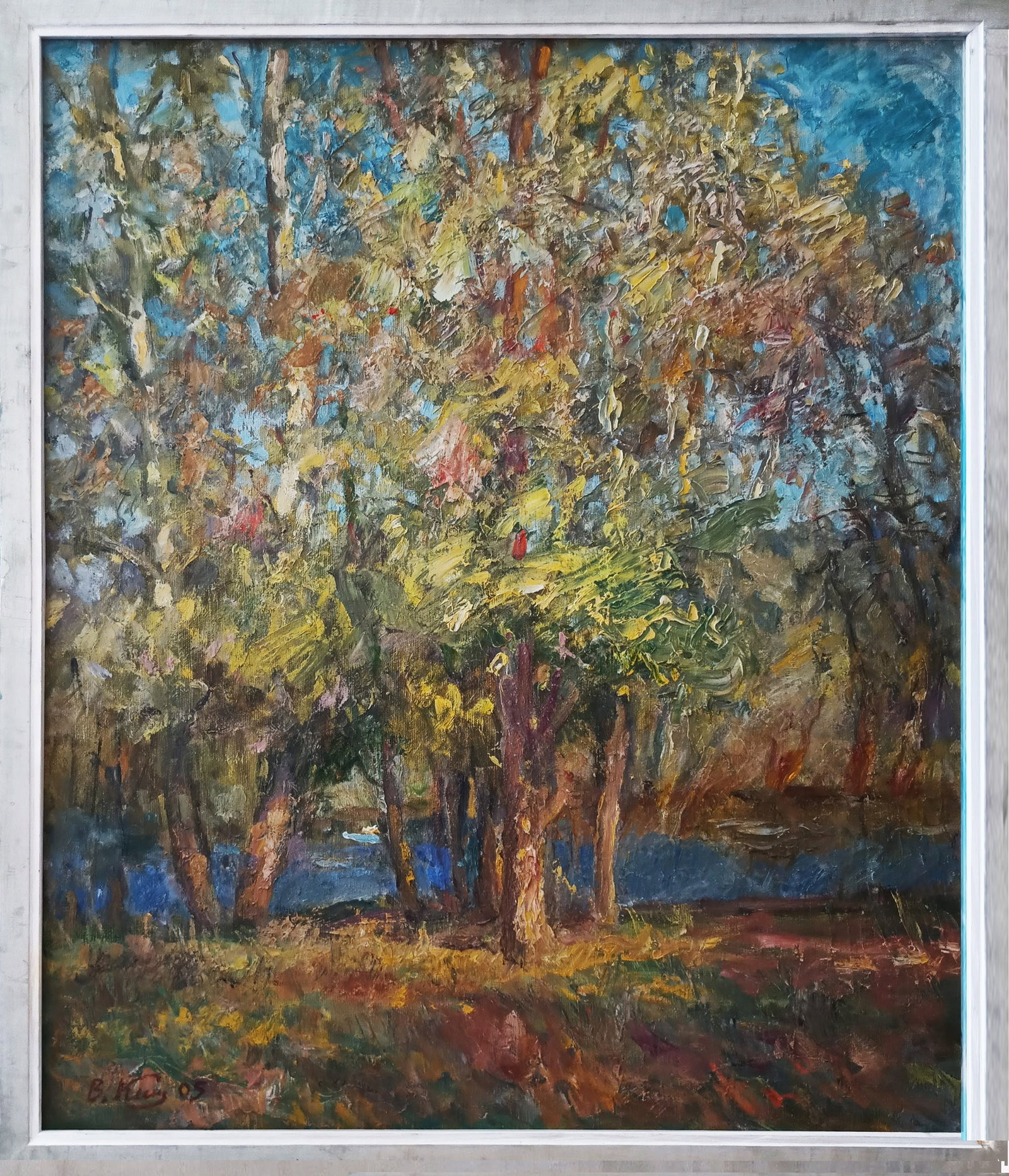 Oil painting Sunshine by honored painter Ukrainian Vasyl K.: Title: Oil painting Sunshine by honored painter Ukrainian Vasyl K. Description: 02Kv Painter: Vasyl K. S?ze: 71.5x85 cm/ 28.14x33.46 inches Components: oil, canvas Original painting CONDITION: exellen