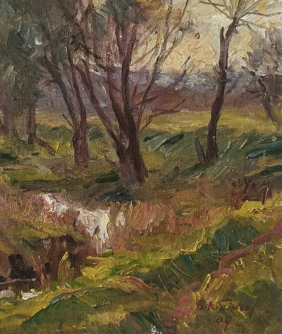 Oil painting River by honored painter Ukrainian Vasyl K. - 5