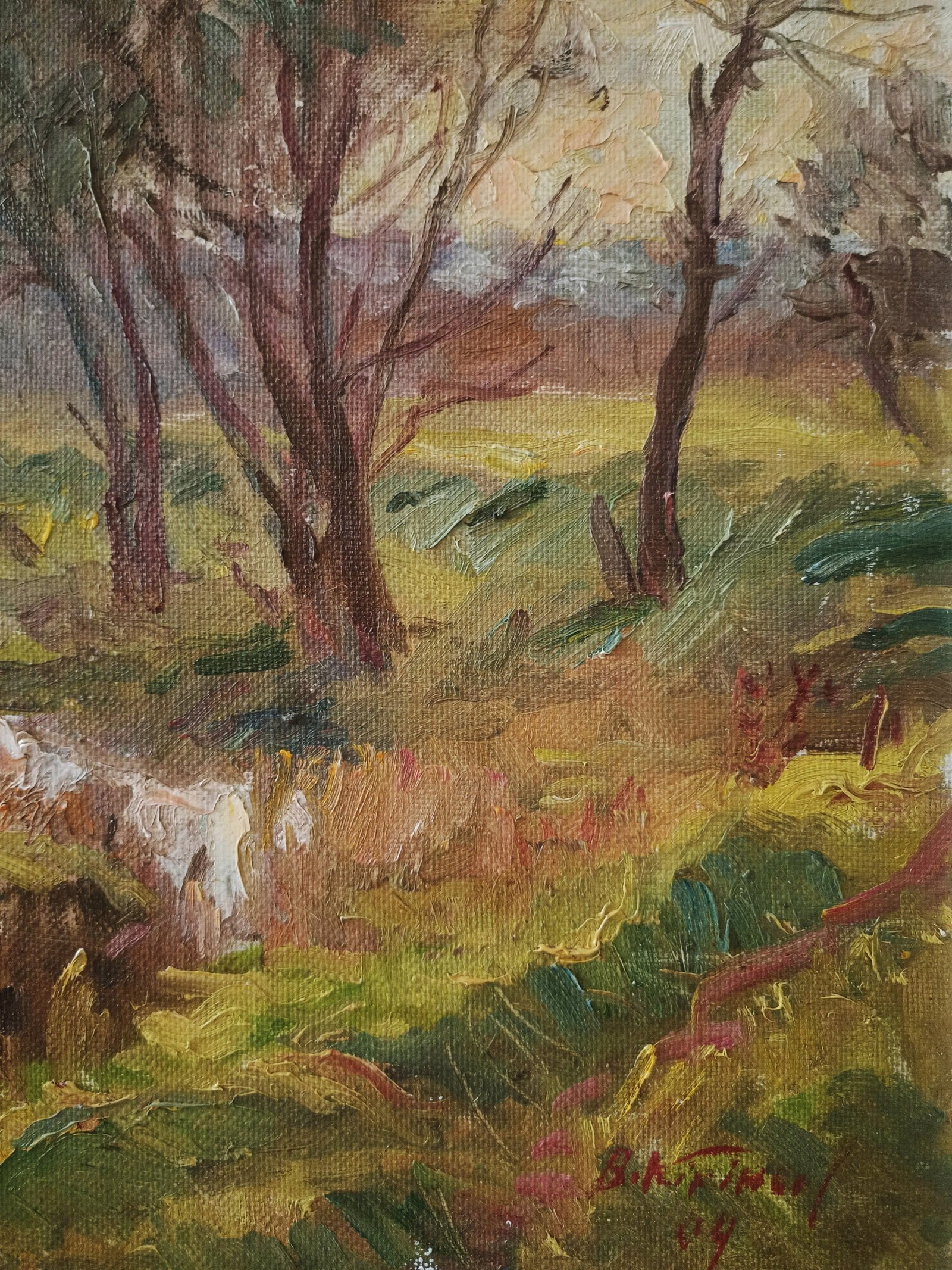 Oil painting River by honored painter Ukrainian Vasyl K. - 8
