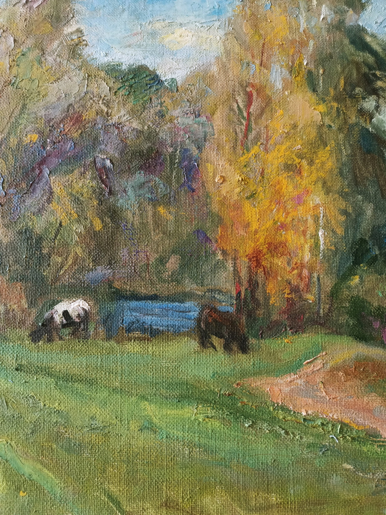 Oil painting Pasture by honored painter Ukrainian Vasyl K. - 5