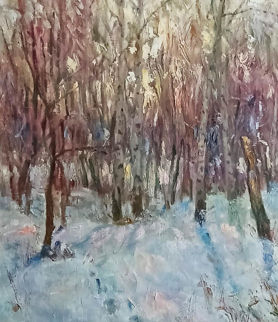 Oil painting Winter by honored painter Ukrainian Vasyl K. - 6