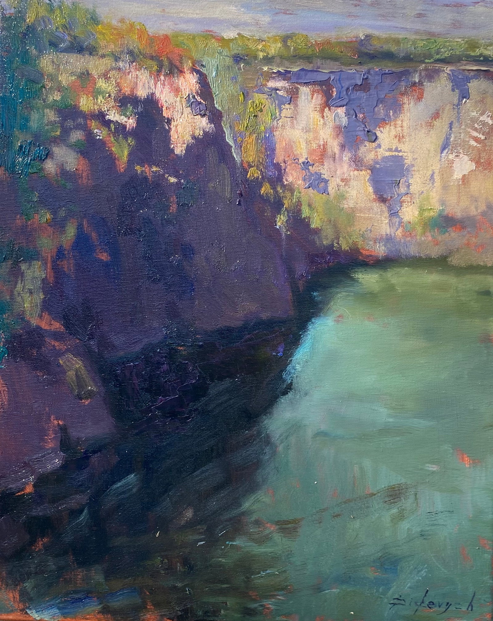 Oil painting Cliff Yulia D.: Title: Oil painting Cliff Yulia D. Description: 07YD Painter: Yulia D. S?ze: 50x40 cm/19.68x15.74 inches Components: oil, canvas Original painting from our collection ERA: 2025 Short information: Yuli